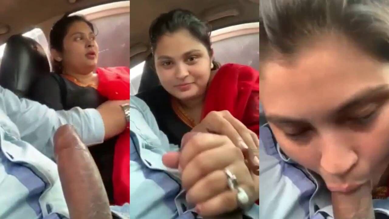 Chubby Punjabi secretary giving risky blowjob to boss in car (no sound)
