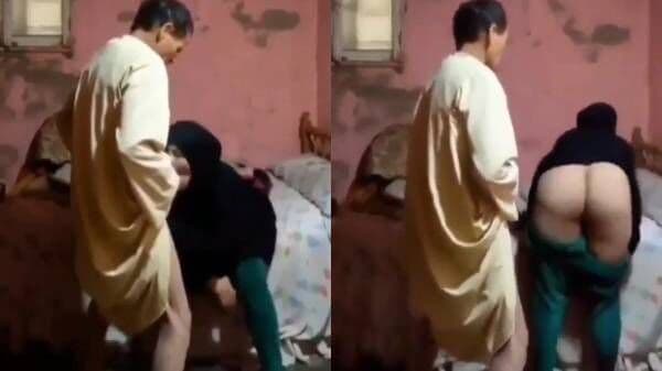 Arab village woman fucked by mature landlord for rent default