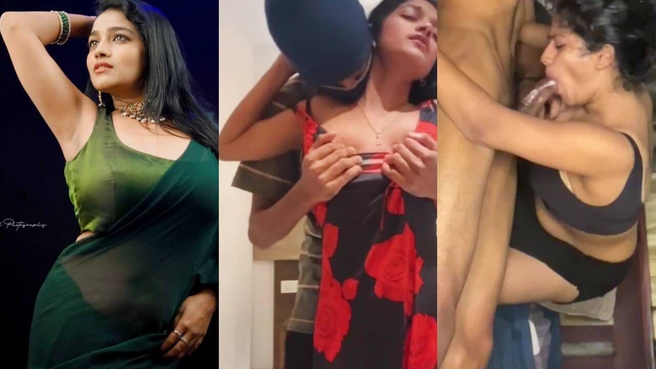 Hot Tamil actress Lavanya's boobs pressed and giving blowjob