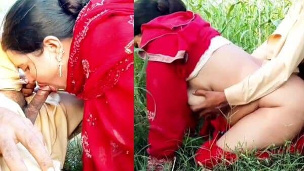 Cheating Pakistani village bhabhi blowjob and outdoor fucking