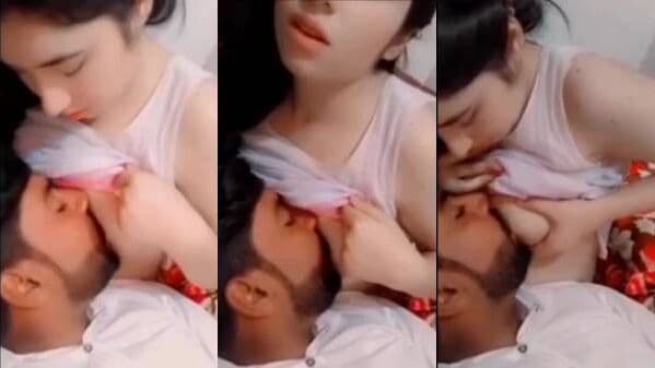 Young Lahore girl Shazia's cute boobs sucking by lover mms
