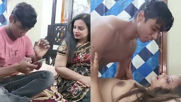 Horny desi aunty seduces college stepson & gets cummed inside