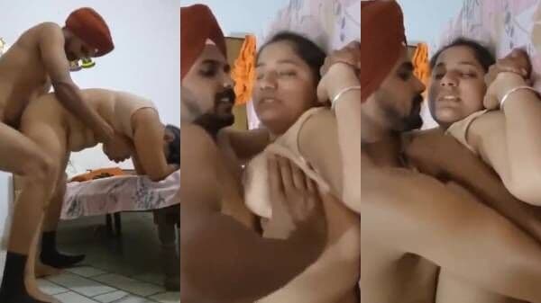 Newlywed Punjabi couple hot honeymoon sex in Airbnb